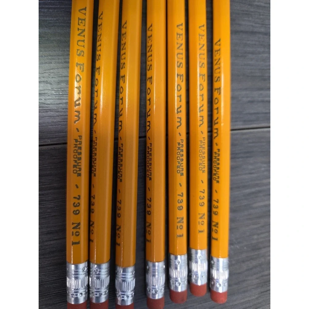 Venus Forum Pencils (7) pressure proofed 739 No 1 Unsharpened New Vintage